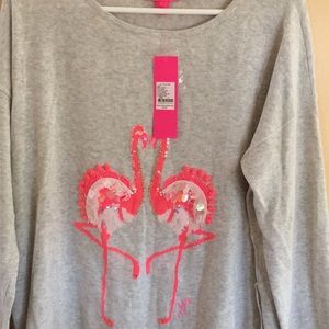 Lilly NWT CARALYNN SWEATER SZ L GRAY/PINK